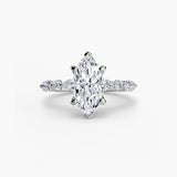 ÉTERNELLE II – Marquise Cut Pavé Solitaire Ring Setting in 950 Platinum | SARATTI