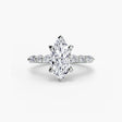 ÉTERNELLE II – Marquise Cut Pavé Solitaire Ring Setting in White Gold | SARATTI