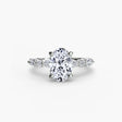 ÉTERNELLE II oval cut pavé solitaire ring setting in white gold | SARATTI