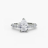 ÉTERNELLE II – Pear Cut Pavé Solitaire Ring Setting in 950 Platinum | SARATTI