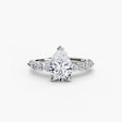 ÉTERNELLE II – Pear Cut Pavé Solitaire Ring Setting in White Gold | SARATTI