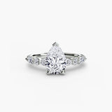 ÉTERNELLE II – Pear Cut Pavé Solitaire Ring Setting in White Gold | SARATTI