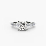 ÉTERNELLE II – Princess Cut Pavé Solitaire Ring Setting in 950 Platinum | SARATTI