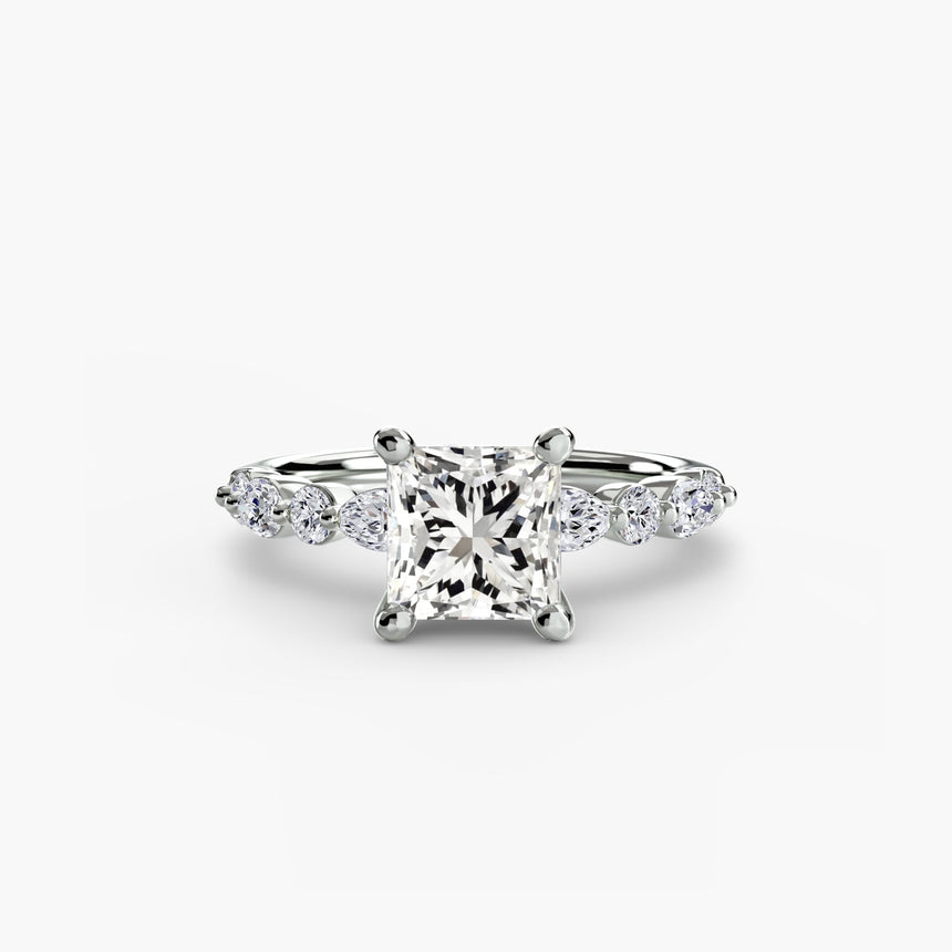 ÉTERNELLE II – Princess Cut Pavé Solitaire Ring Setting in 950 Platinum | SARATTI