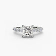 ÉTERNELLE II – Princess Cut Pavé Solitaire Ring Setting in White Gold | SARATTI