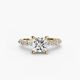 ÉTERNELLE II – Princess Cut Pavé Solitaire Ring Setting in Yellow Gold | SARATTI