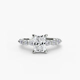 ÉTERNELLE II Radiant Cut Pavé Solitaire Ring Setting in 950 Platinum | SARATTI