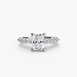 ÉTERNELLE II Radiant Cut Pavé Solitaire Ring Setting in White Gold | SARATTI