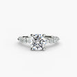 ÉTERNELLE II – Round Cut Pavé Solitaire Ring Setting in White Gold | SARATTI