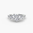 ÉTERNITÉ Heart Cut Three-Stone Pavé Ring Setting in White Gold | SARATTI