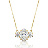 ÉTERNITÉ – Oval Cut Three-Stone Pavé Necklace Setting