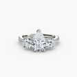 ÉTERNITÉ – Pear Cut Three-Stone Pavé Ring Setting in White Gold | SARATTI
