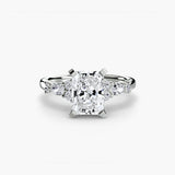 FLEUR Radiant Cut Floral Accent Solitaire Ring Setting in 950 Platinum | SARATTI