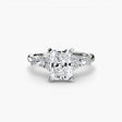 FLEUR Radiant Cut Floral Accent Solitaire Ring Setting in White Gold | SARATTI