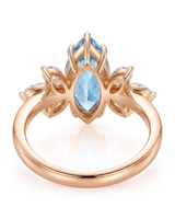 FLEURIS marquise cut Aquamarine floral diamond ring setting in Rose Gold, gallery view | SARATTI