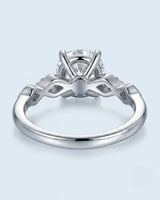 Florence 1 carat round natural diamond engagement ring in platinum, underside and open geometric gallery view | SARATTI