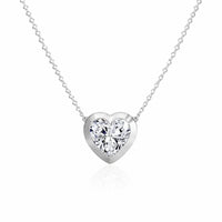 SOLARA Bezel-Set – Heart Cut Solitaire Necklace Setting