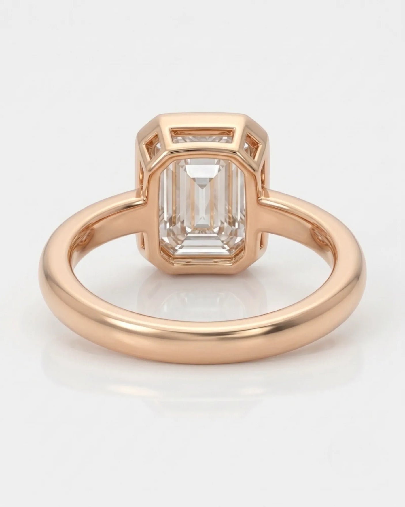 Golden Horizon rose gold engagement ring open gallery and underside detail | SARATTI