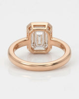 Golden Horizon rose gold engagement ring open gallery and underside detail | SARATTI