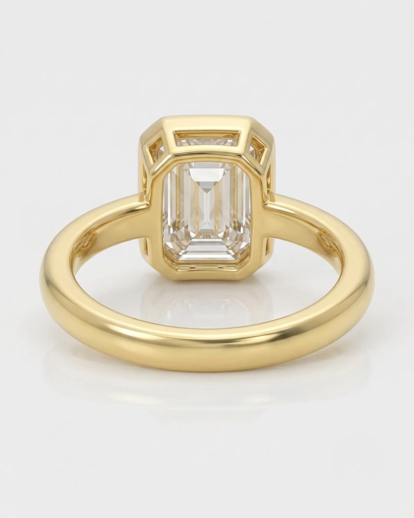 Golden Horizon yellow gold engagement ring open gallery and underside detail | SARATTI