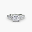 GRADUATED ACCENT – Asscher Cut Diamond Ring Setting in White Gold | SARATTI