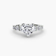 GRADUATED ACCENT Heart Cut Diamond Ring Setting in White Gold | SARATTI