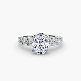 GRADUATED ACCENT Oval Cut diamond ring setting in 950 Platinum | SARATTI