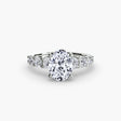 GRADUATED ACCENT Oval Cut diamond ring setting in White Gold | SARATTI