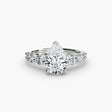 GRADUATED ACCENT – Pear Cut Diamond Ring Setting in White Gold | SARATTI