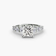 GRADUATED ACCENT – Princess Cut Diamond Ring Setting in White Gold | SARATTI