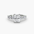 GRADUATED ACCENT Radiant Cut Diamond Ring Setting in White Gold | SARATTI
