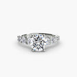 GRADUATED ACCENT – Round Cut Diamond Ring Setting in White Gold | SARATTI