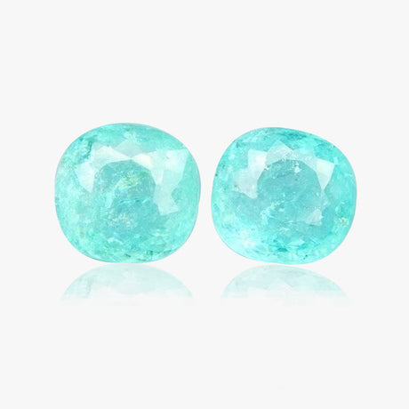 Neon blue Paraiba-type cushion tourmaline pair | SARATTI