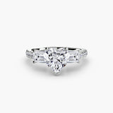 IMPERIAL II Heart Cut Three-Stone Pavé Ring Setting in 950 Platinum | SARATTI