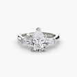 IMPERIAL – Pear Cut Baguette Three-Stone Ring Setting in White Gold | SARATTI