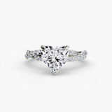 INFINITIÉ Heart Cut Twisted Pavé Solitaire Ring Setting in 950 Platinum | SARATTI
