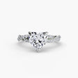 INFINITIÉ Heart Cut Twisted Pavé Solitaire Ring Setting in White Gold | SARATTI