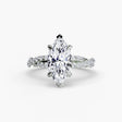 INFINITIÉ – Marquise Cut Twisted Pavé Solitaire Ring Setting in White Gold | SARATTI