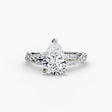 INFINITIÉ – Pear Cut Twisted Pavé Solitaire Ring Setting in White Gold | SARATTI