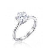 KATYA – Natural Round Diamond Heart-Prong Solitaire Ring
