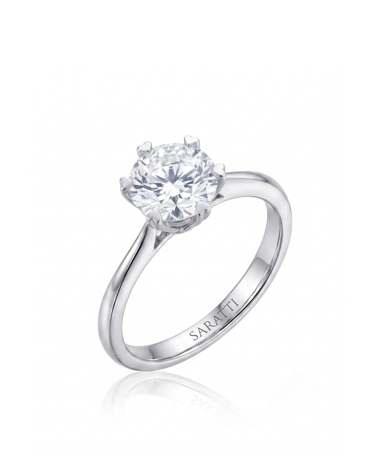 KATYA – Natural Round Diamond Heart-Prong Solitaire Ring