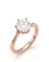 Kira lovely crown natural diamond ring in rose gold, 45-degree view | SARATTI