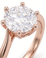 Kira lovely crown natural diamond ring in rose gold, diamond crown setting close-up | SARATTI