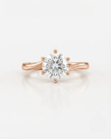 Kira lovely crown natural diamond ring in rose gold, front view | SARATTI