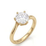 Kira – Lovely Crown Natural Round Diamond Solitaire Ring