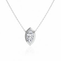 SOLARA Bezel-Set – Marquise Cut Solitaire Necklace Setting