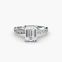 LUMIÈRE – Emerald Cut Diamond Band Solitaire Ring Setting