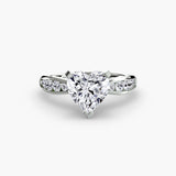 LUMIÈRE Heart Cut Diamond Band Solitaire Ring Setting in 950 Platinum | SARATTI