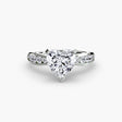 LUMIÈRE Heart Cut Diamond Band Solitaire Ring Setting in White Gold | SARATTI