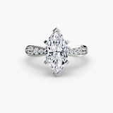 LUMIÈRE – Marquise Cut Diamond Band Solitaire Ring Setting in 950 Platinum | SARATTI